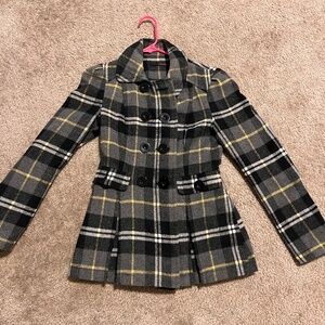 Wool plaid coat